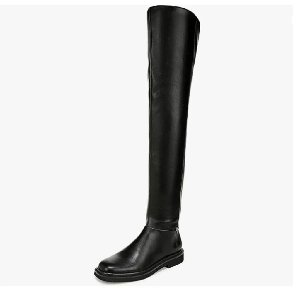 Franco Sarto Kelly Black Over The Knee Flat‎ Heel Boots Size 6 Sophisticated NEW